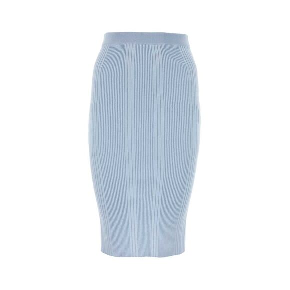 Bottega Veneta Women Pastel Light-Blue Cotton Skirt
